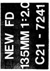 Canon FD Lenses manual. Camera Instructions.